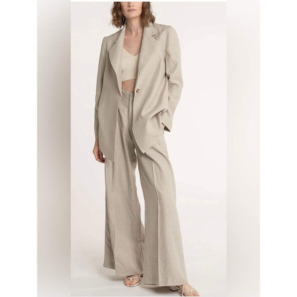 LAUDE the Label Relaxed Oversized 100% Linen Blazer Size Large